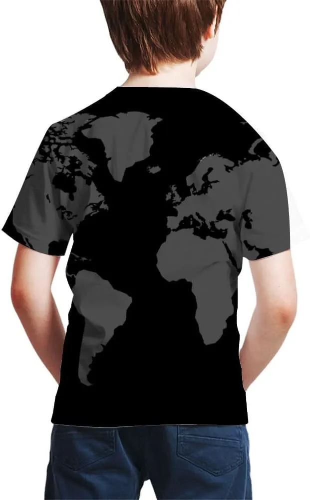 Kids Print 3D Print World Flags of The Countries Funny Graphic Pattern Holiday Tees Shirts for Youth Boys Girls 4-14 Years