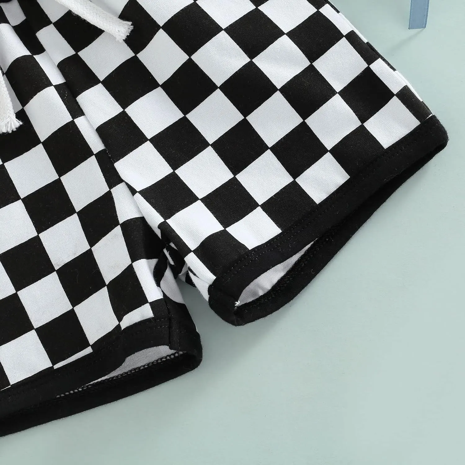 Lamuusaa Boys Newborn Toddler Summer Cotton Plaid Jogger Shorts Elastic Waist Casual Short Pants 0-3T