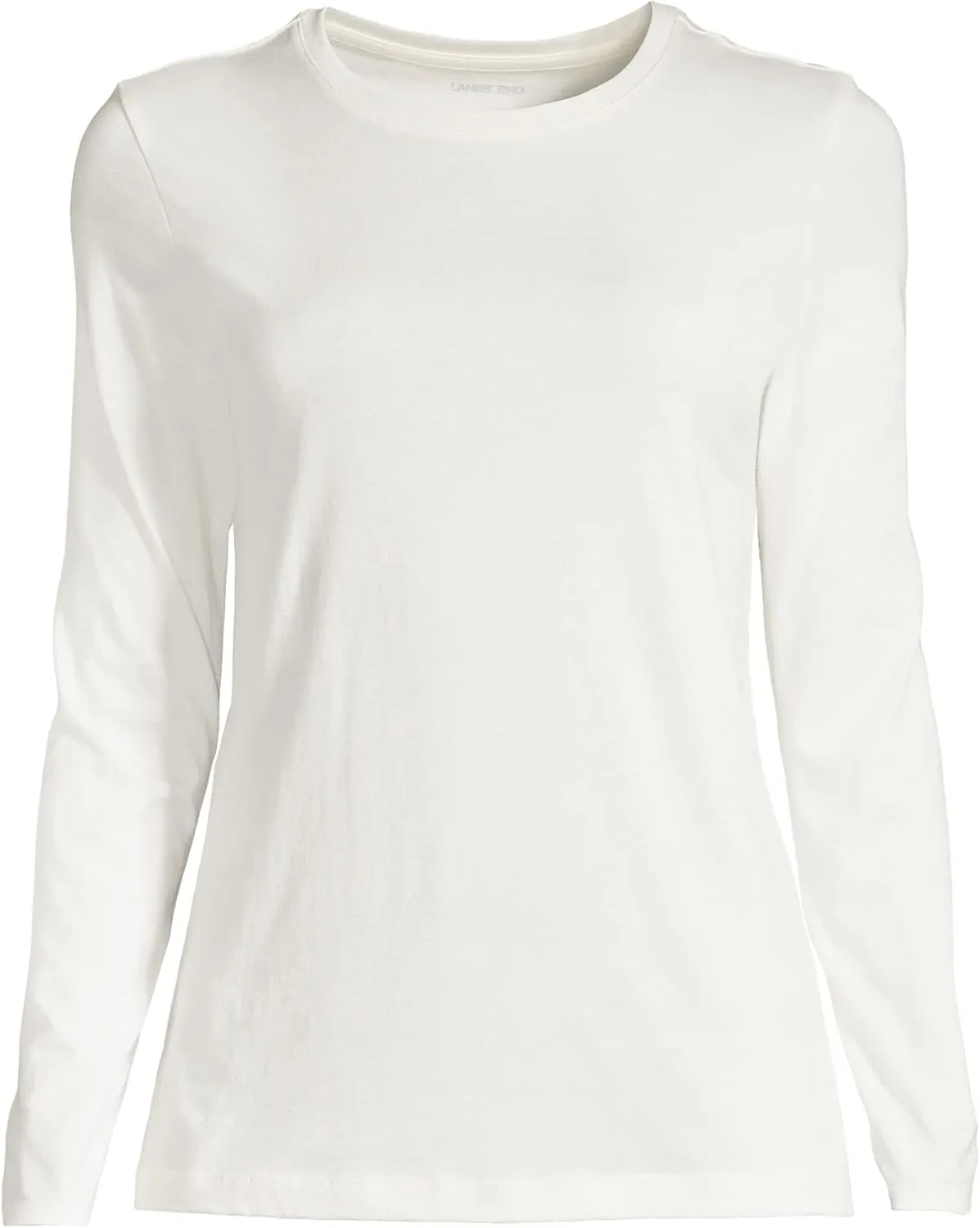 Lands' End Women's Relaxed American-Grown Supima Cotton Long Sleeve Crew Neck T-Shirt