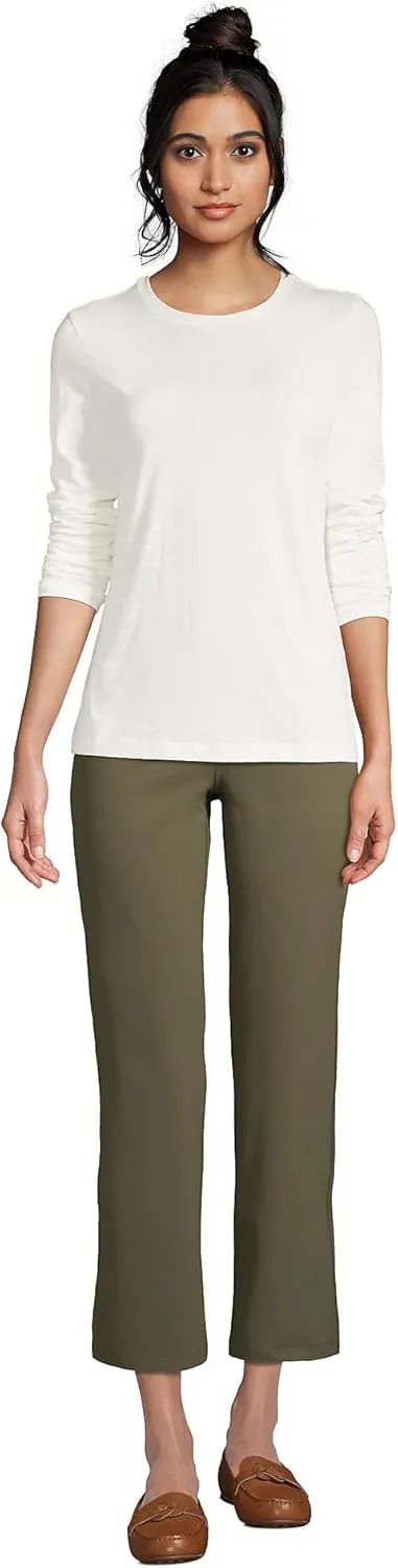 Lands' End Women's Relaxed American-Grown Supima Cotton Long Sleeve Crew Neck T-Shirt