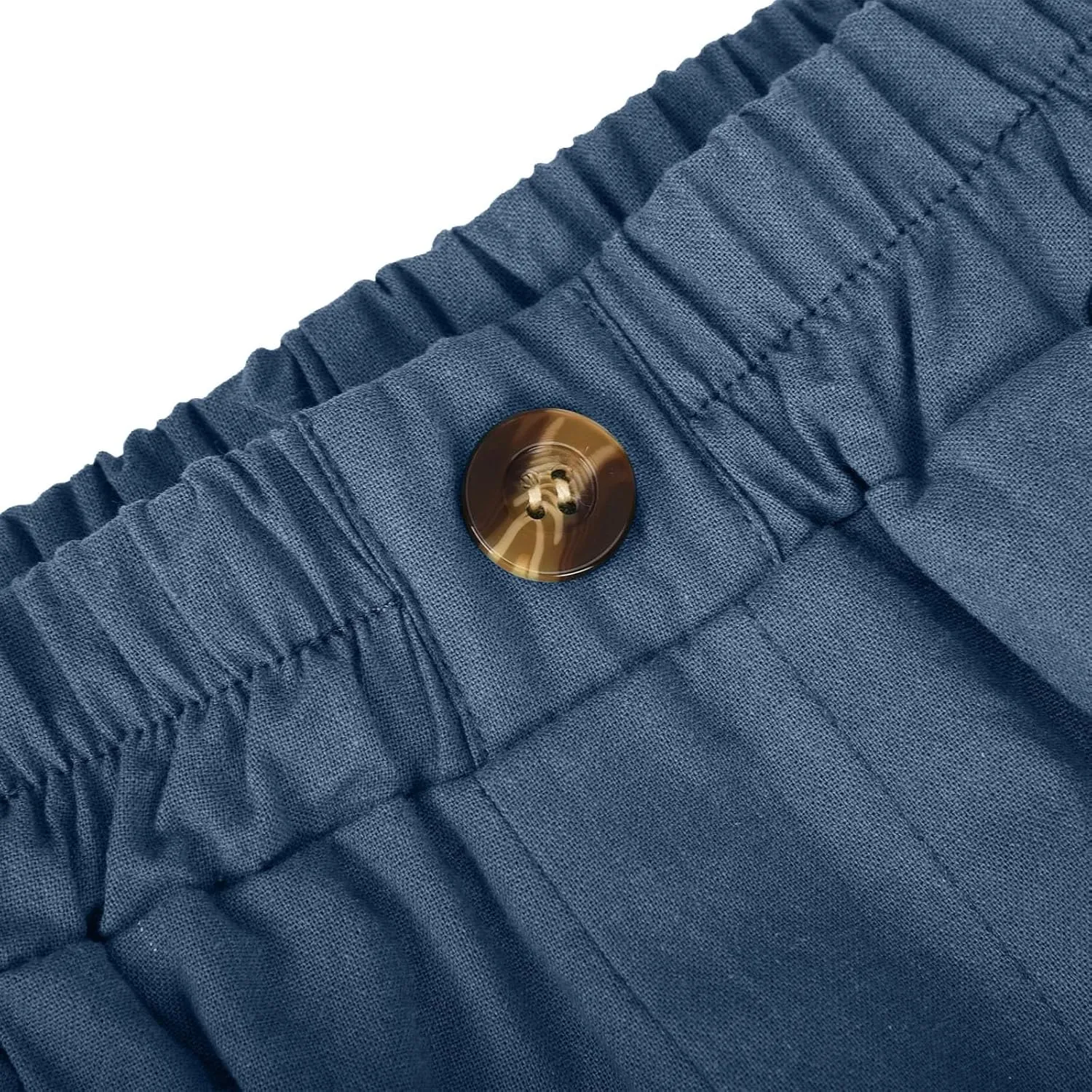 Linen Shorts for Women 2025 Summer Casual Wide Leg Pants Drawstring High Waist Bermuda Pants with Pockets Casual Beach Shorts