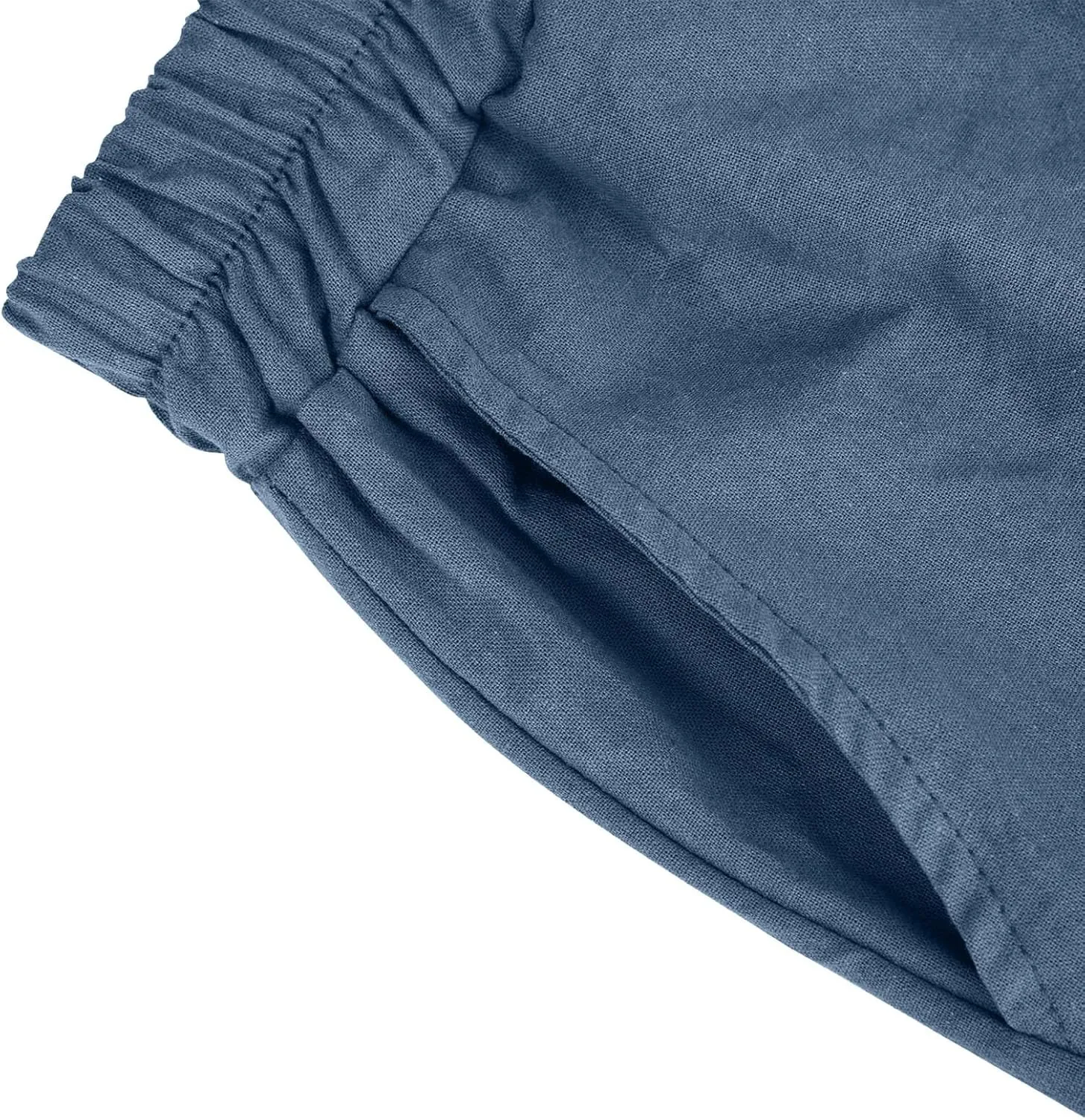 Linen Shorts for Women 2025 Summer Casual Wide Leg Pants Drawstring High Waist Bermuda Pants with Pockets Casual Beach Shorts