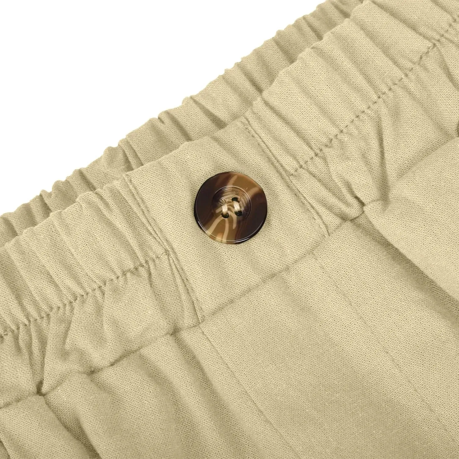 Linen Shorts for Women 2025 Summer Casual Wide Leg Pants Drawstring High Waist Bermuda Pants with Pockets Casual Beach Shorts