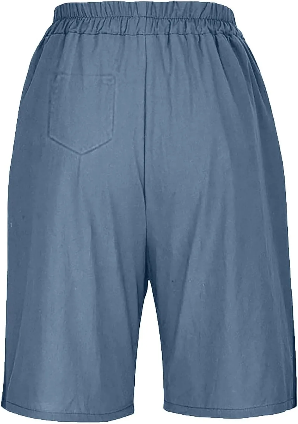 Linen Shorts for Women 2025 Summer Casual Wide Leg Pants Drawstring High Waist Bermuda Pants with Pockets Casual Beach Shorts