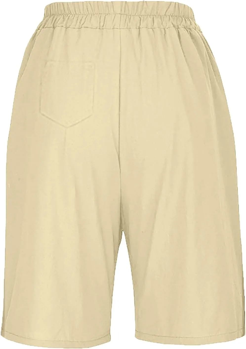 Linen Shorts for Women 2025 Summer Casual Wide Leg Pants Drawstring High Waist Bermuda Pants with Pockets Casual Beach Shorts