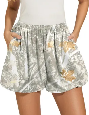LOMON Womens Casual Bubble Shorts Workout Skort Puffy Balloon Going Out Mini Skirts with Pockets
