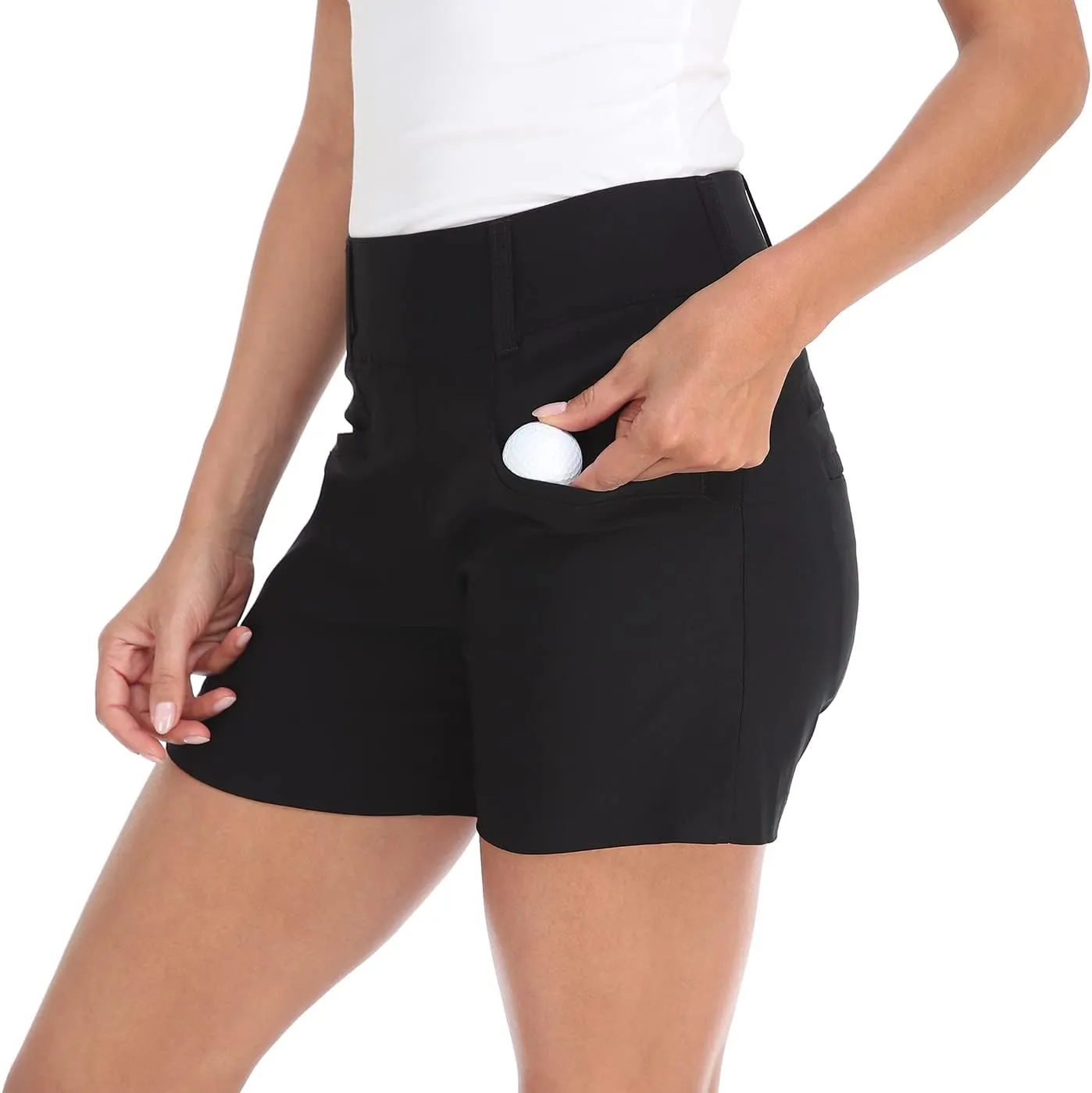 LRD Womens Golf Shorts 5 Inch Inseam Quick Dry Elastic Hiking Short with Pockets