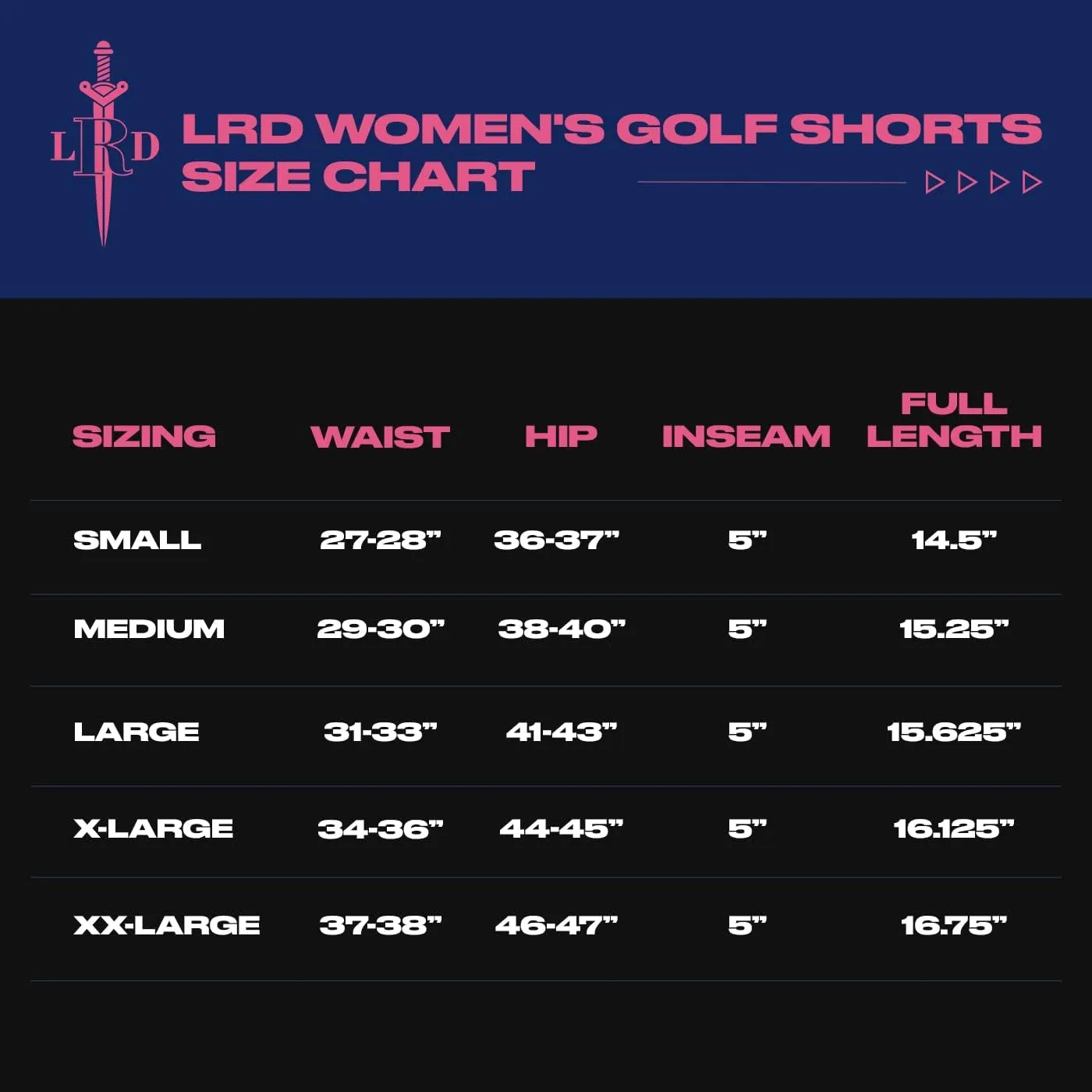 LRD Womens Golf Shorts 5 Inch Inseam Quick Dry Elastic Hiking Short with Pockets