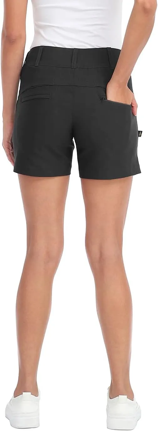 LRD Womens Golf Shorts 5 Inch Inseam Quick Dry Elastic Hiking Short with Pockets