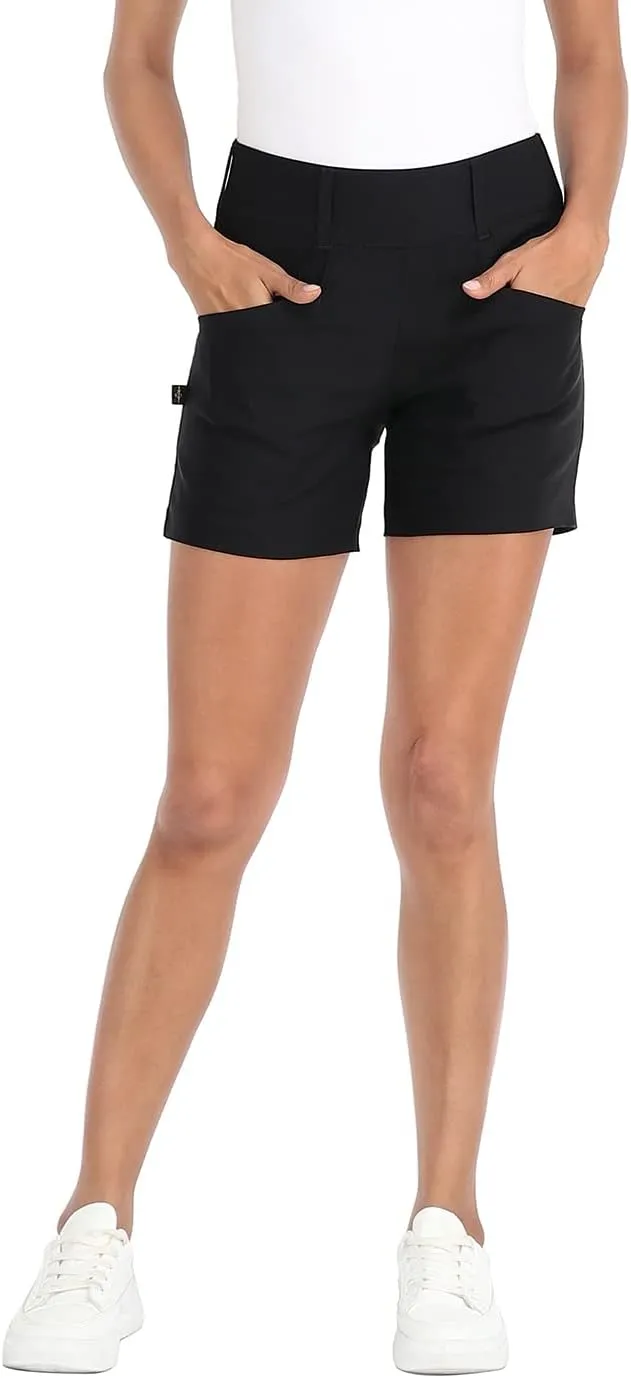 LRD Womens Golf Shorts 5 Inch Inseam Quick Dry Elastic Hiking Short with Pockets
