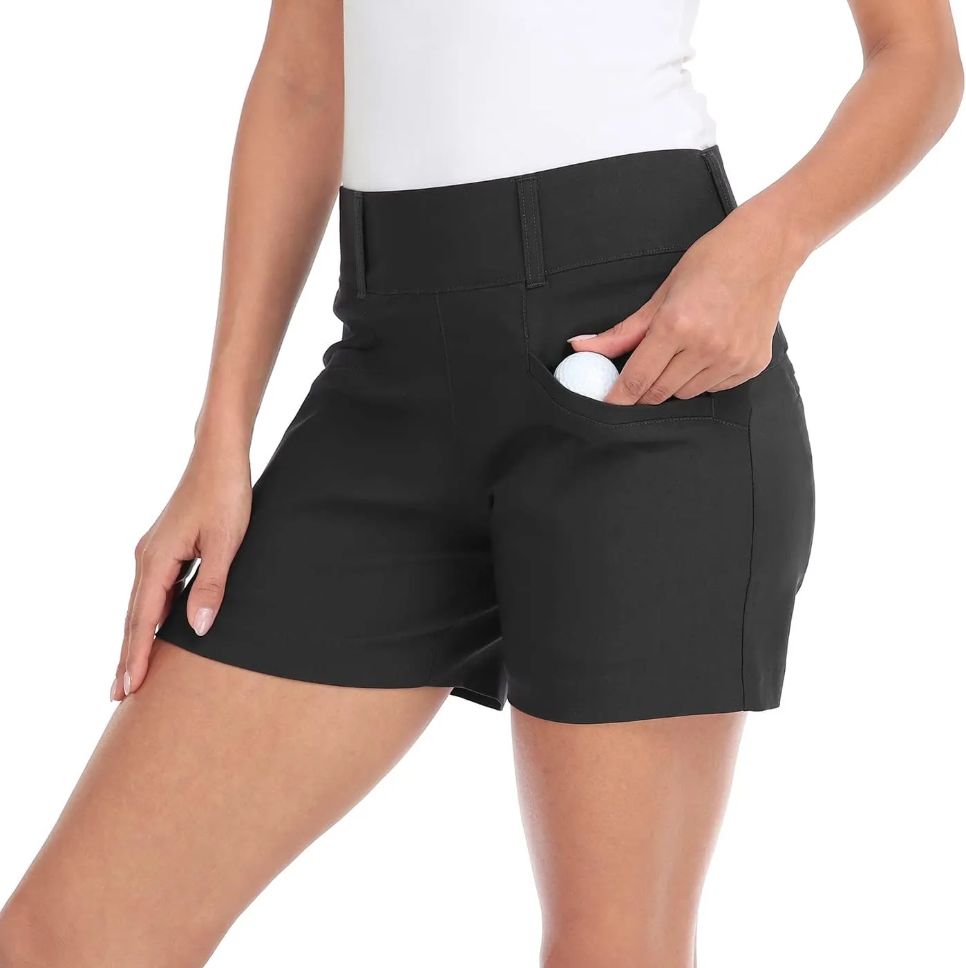 LRD Womens Golf Shorts 5 Inch Inseam Quick Dry Elastic Hiking Short with Pockets