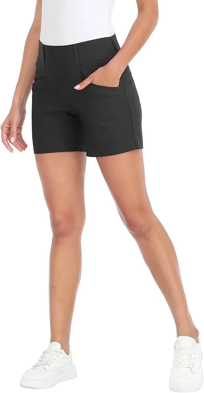 LRD Womens Golf Shorts 5 Inch Inseam Quick Dry Elastic Hiking Short with Pockets