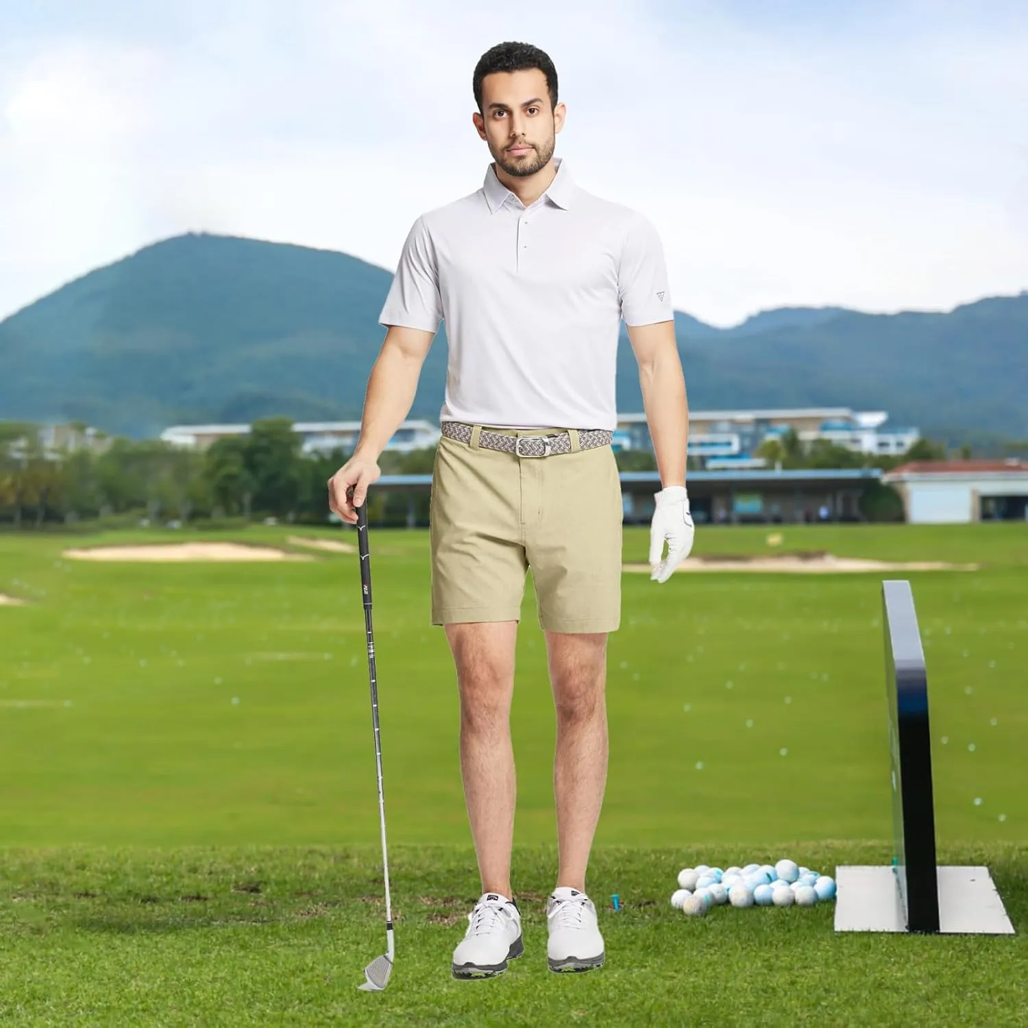 M MAELREG Golf Shorts Men 7 inch 9 inch Lightweight Dry fit Stretch Flat Front Casual Sport Heather Hybrid Flex Mens Shorts