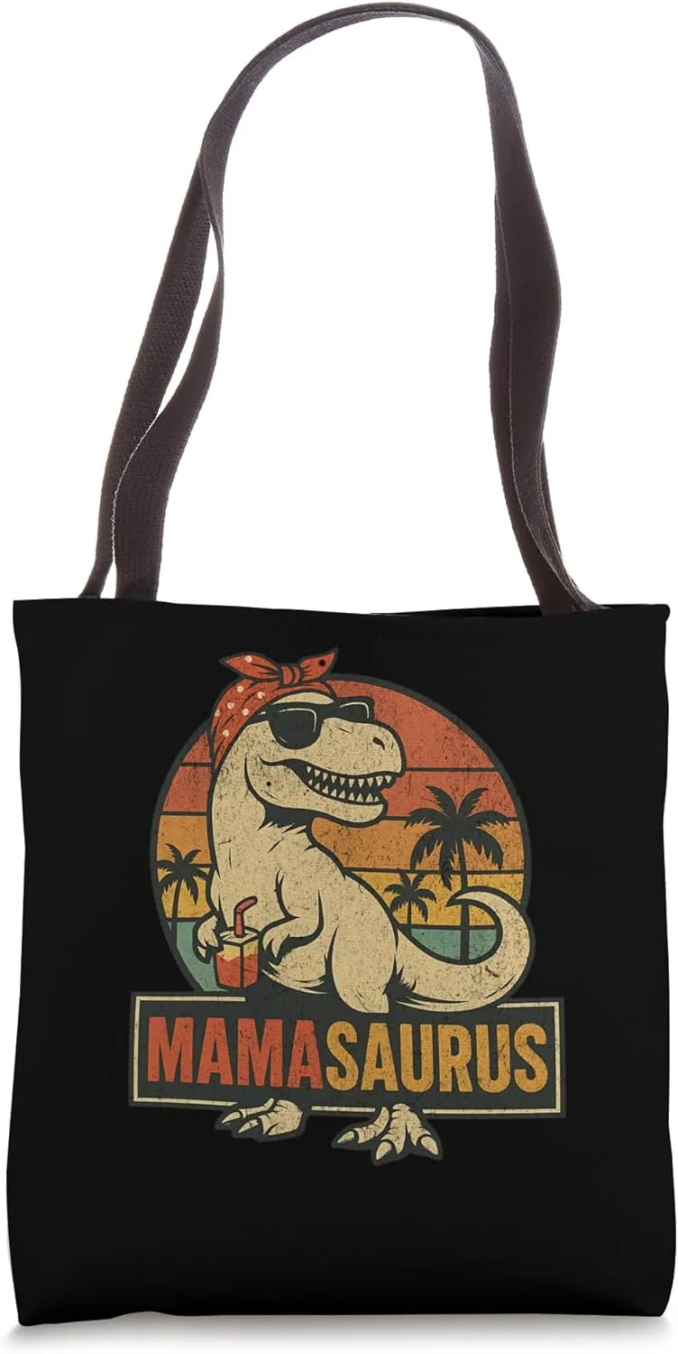 Mamasaurus T Rex Dinosaur Funny Mother's Day Mom Mommy Tote Bag