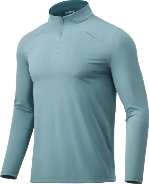 Men Quarter Zip Pullovers Lightweight Long Sleeve Golf Shirts Dry Fit 1/4 Zip Athletic Shirt for Workout Running