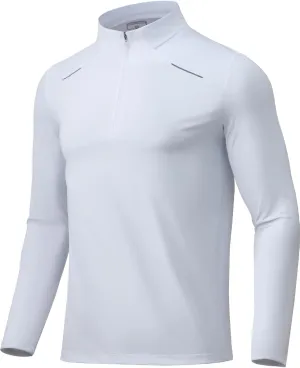 Men Quarter Zip Pullovers Lightweight Long Sleeve Golf Shirts Dry Fit 1/4 Zip Athletic Shirt for Workout Running