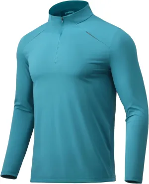 Men Quarter Zip Pullovers Lightweight Long Sleeve Golf Shirts Dry Fit 1/4 Zip Athletic Shirt for Workout Running