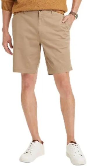 Men's 9"" Slim Fit Flat Front Chino Shorts Size 30 Khaki