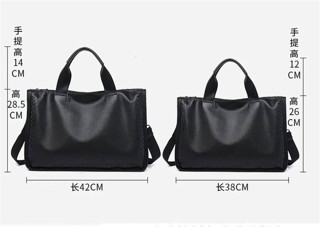 Men's Bag Business Shoulder Men's Handbag Computer Bag Briefcase Woven Crossbody Bag Men's Leather Bag