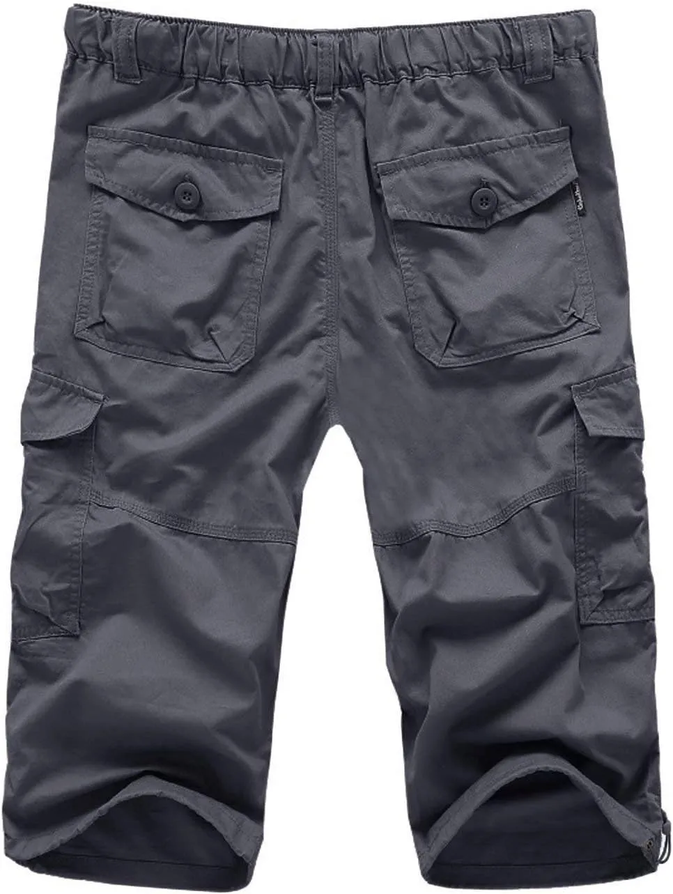Men's Casual Cargo Shorts 16" Inseam Below Knee Multi Pocket 3/4 Capri Long Shorts Twill Relaxed Fit Pants