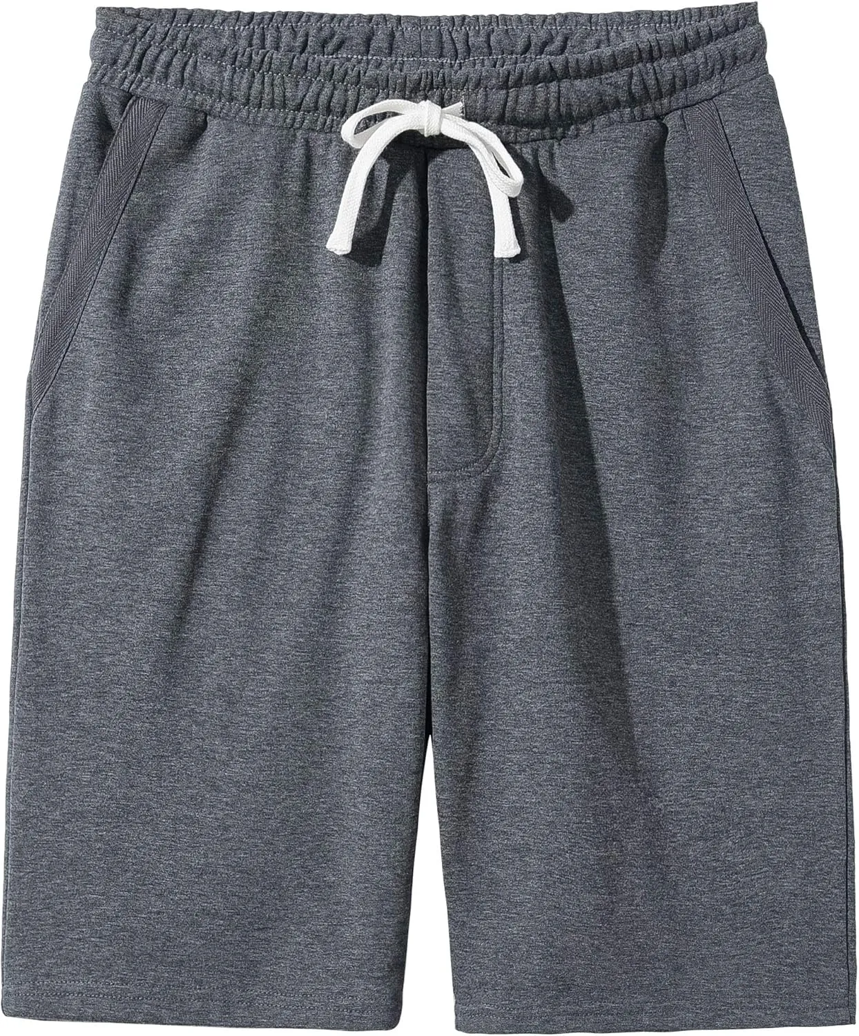 Mens Casual Cotton Knit Short Drawstring Elastic Jogger Gym Shorts