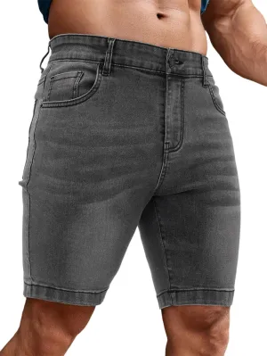 Men's Casual Slim Fit Denim Jean Shorts Skinny Stretch Summer Hot Short