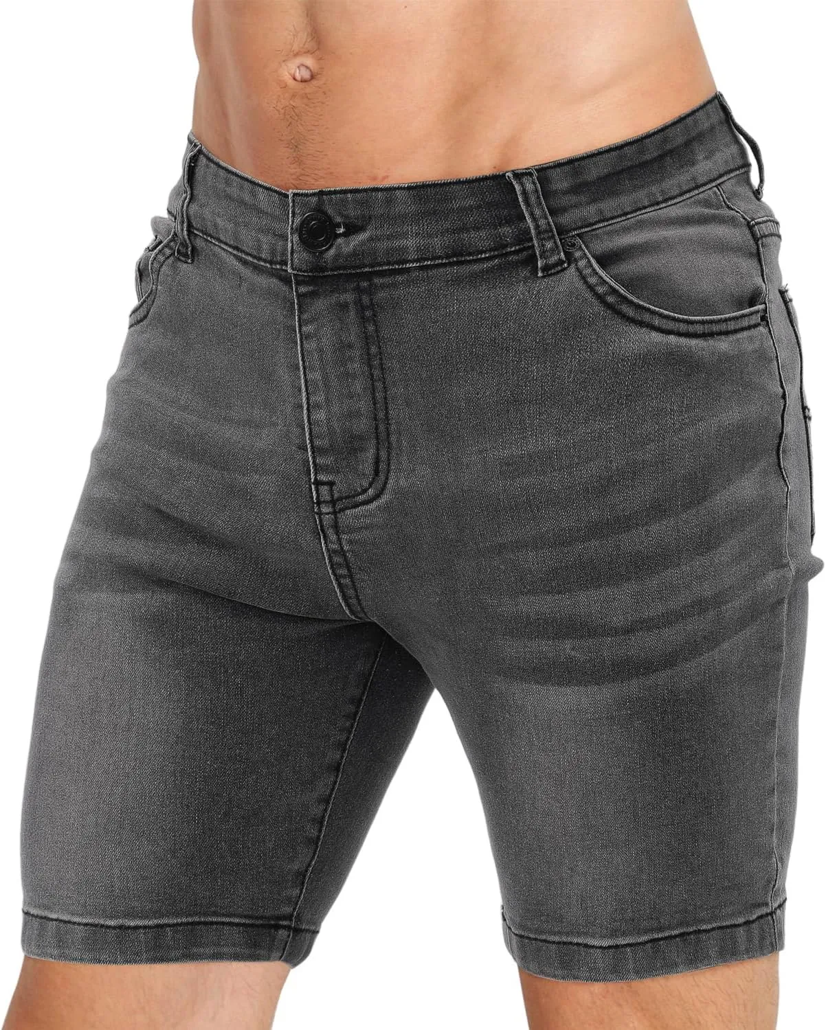 Men's Casual Slim Fit Denim Jean Shorts Skinny Stretch Summer Hot Short