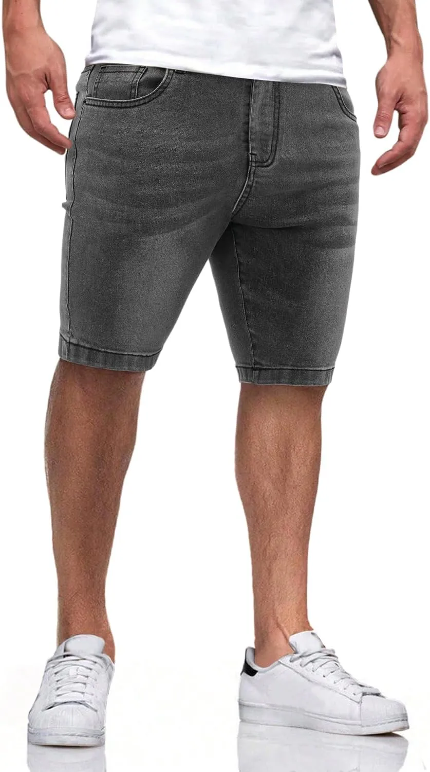 Men's Casual Slim Fit Denim Jean Shorts Skinny Stretch Summer Hot Short