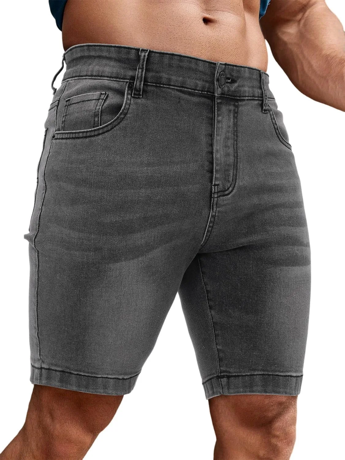 Men's Casual Slim Fit Denim Jean Shorts Skinny Stretch Summer Hot Short
