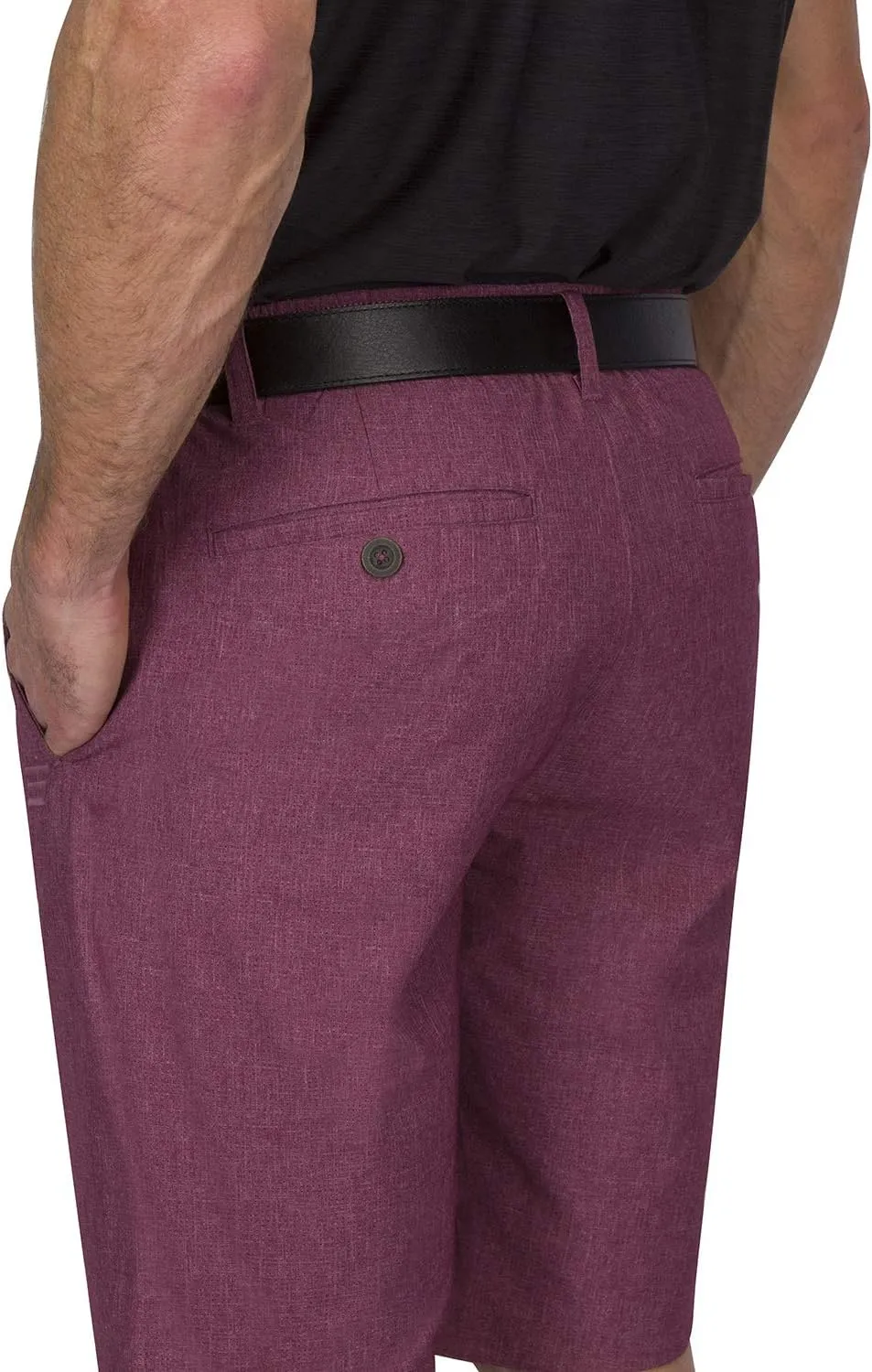 Mens Dry Fit Golf Shorts 10 in Inseam - Quick Dry Casual Chinos w/Elastic Waist