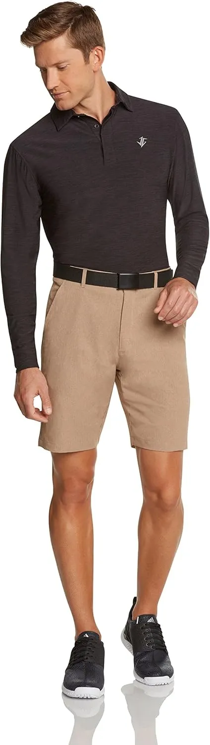 Mens Dry Fit Golf Shorts 10 in Inseam - Quick Dry Casual Chinos w/Elastic Waist