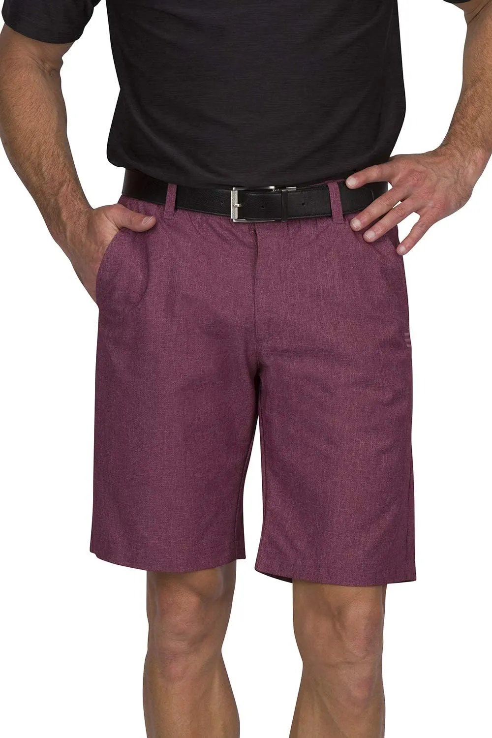 Mens Dry Fit Golf Shorts 10 in Inseam - Quick Dry Casual Chinos w/Elastic Waist