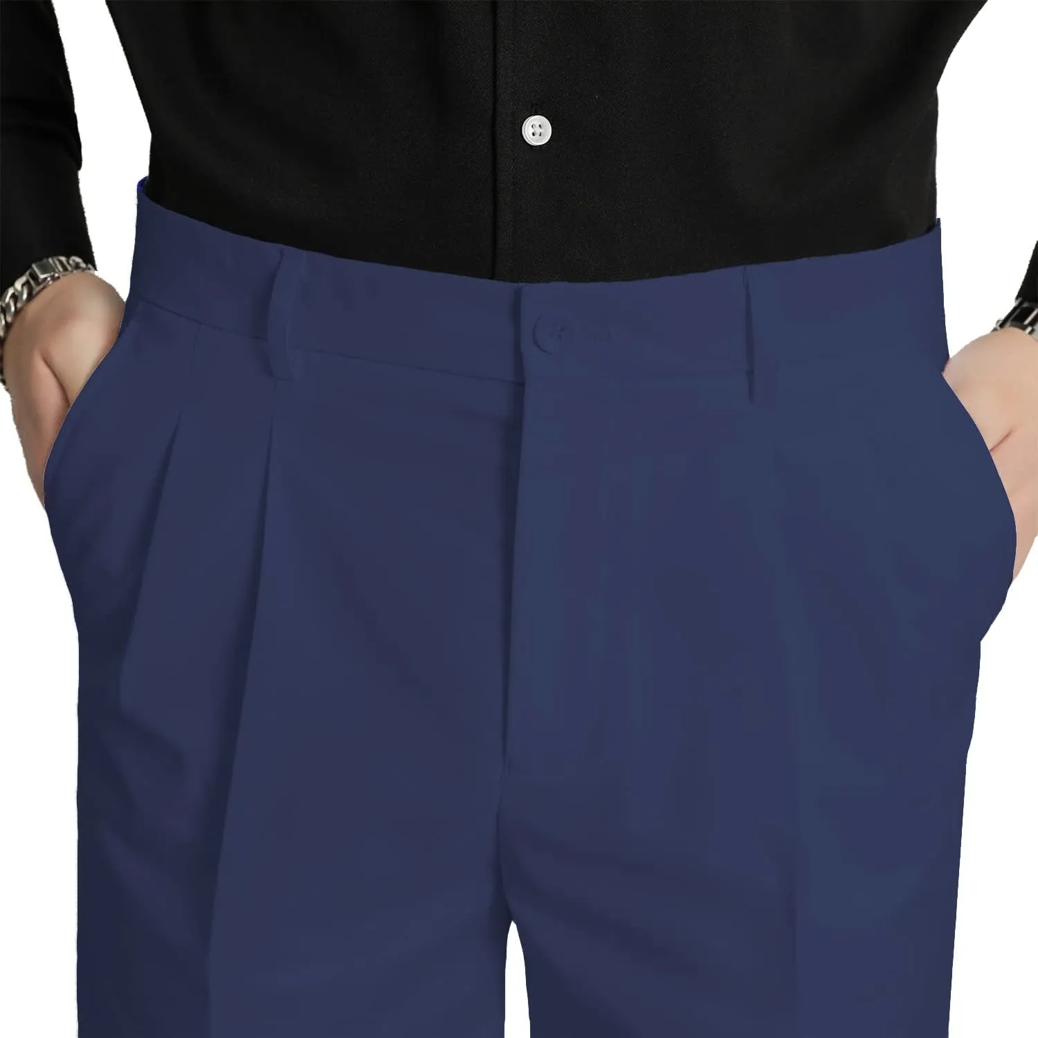 Men's Flat Front Pleat Dress Shorts for Golf, Casual and Formal Wear 9" Inseam