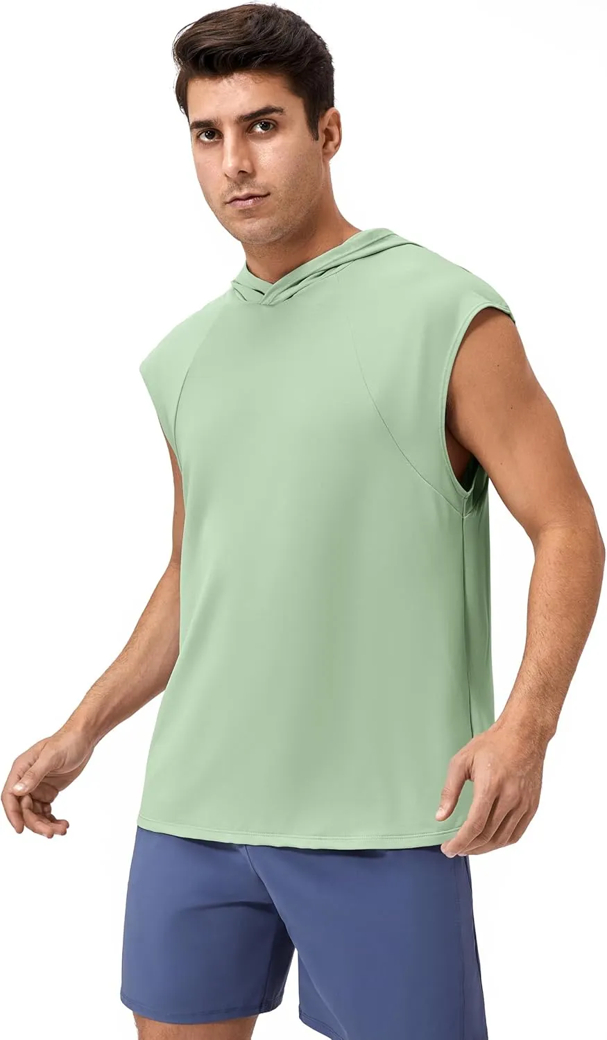 Men's Hooded Tank Tops Summer Sleeveless Workout Gym Hoodies Athletic Bodybuilding Muscle Cut Off Sports T Shirts