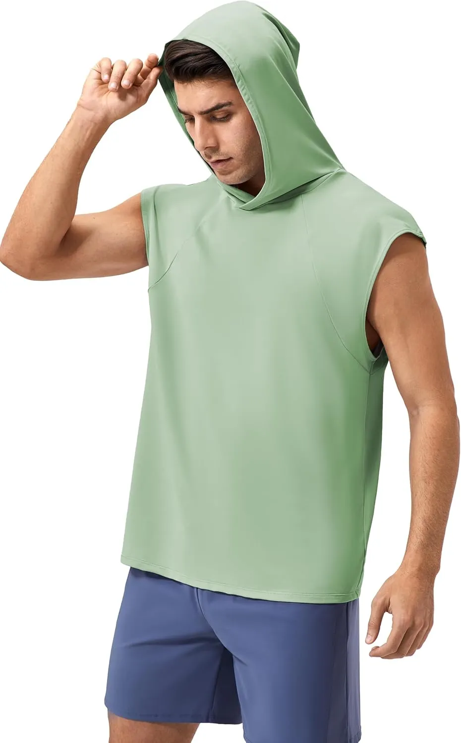 Men's Hooded Tank Tops Summer Sleeveless Workout Gym Hoodies Athletic Bodybuilding Muscle Cut Off Sports T Shirts