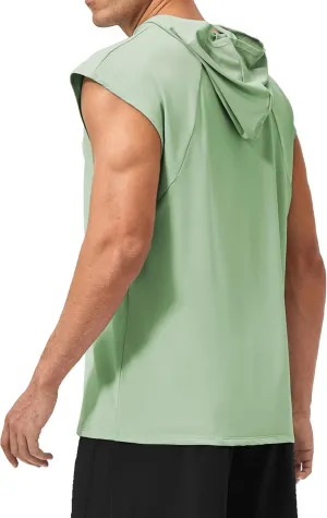 Men's Hooded Tank Tops Summer Sleeveless Workout Gym Hoodies Athletic Bodybuilding Muscle Cut Off Sports T Shirts