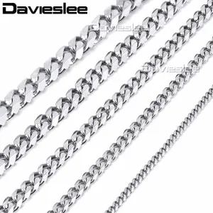 Mens Necklace Chain Stainless Steel Gold Silver Black Tone Jewelry