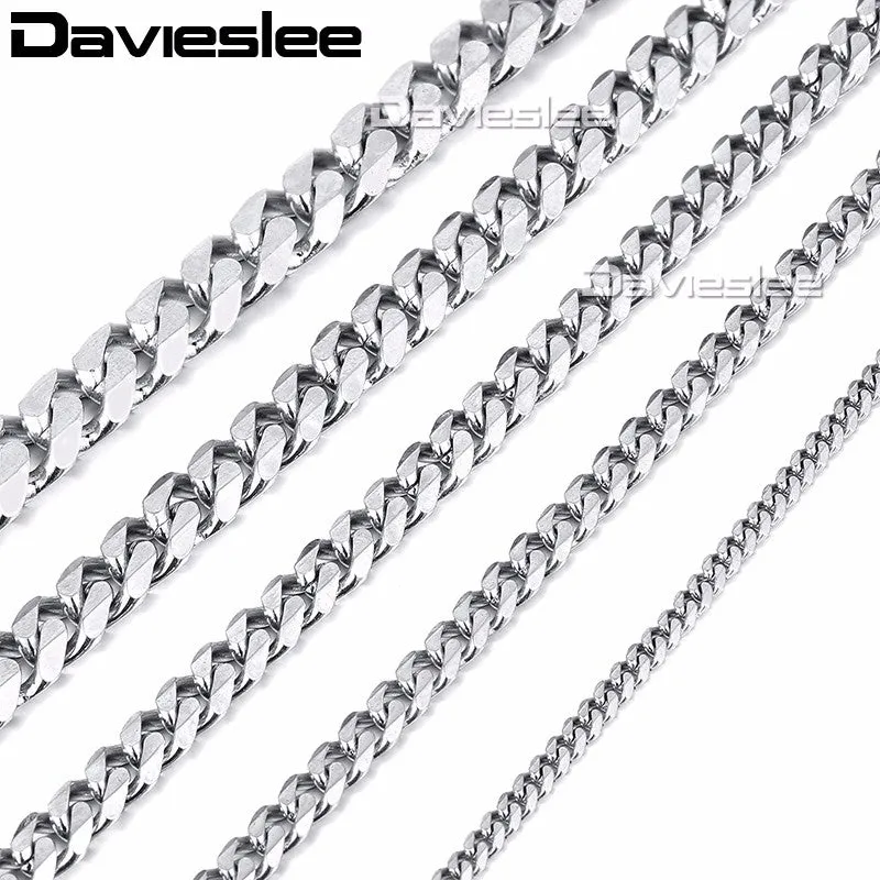 Mens Necklace Chain Stainless Steel Gold Silver Black Tone Jewelry