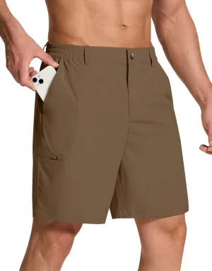 Mens Stretch Golf Shorts with 6 Pockets Dry Fit 7 Inch Inseam Lightweight Dress for Hiking Work Casual