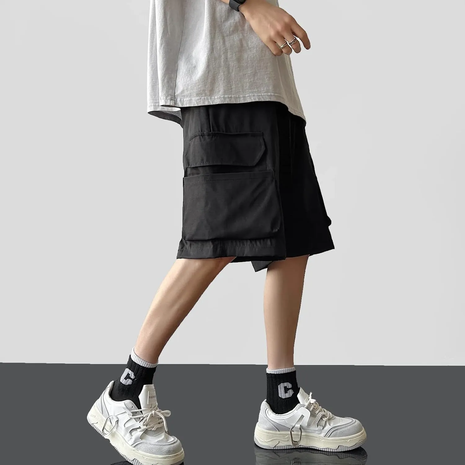 Men's Summer Outdoor Cargo Shorts Casual Hiking Baggy Relaxed Fit Lightweight Work Short Pants with Pockets