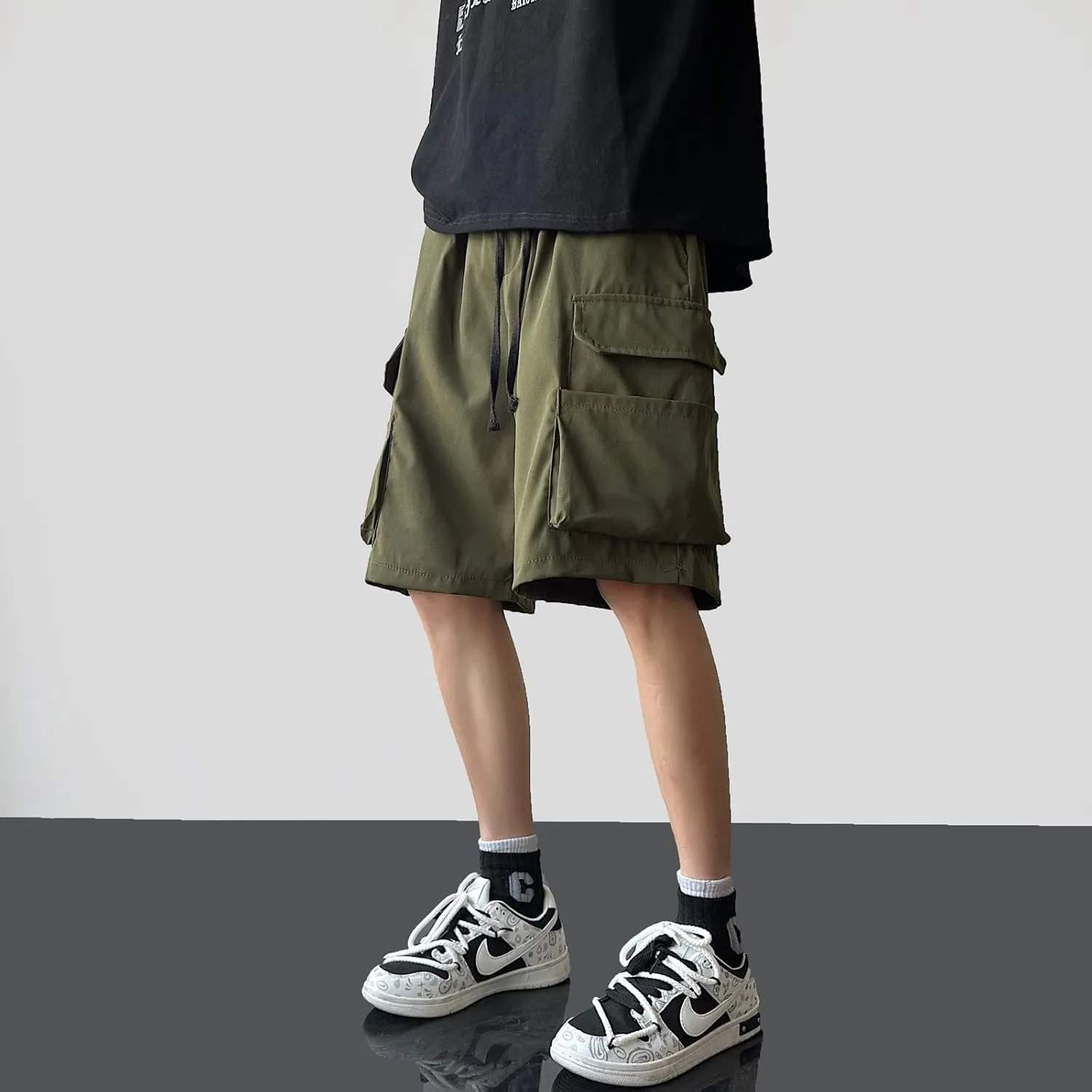 Men's Summer Outdoor Cargo Shorts Casual Hiking Baggy Relaxed Fit Lightweight Work Short Pants with Pockets