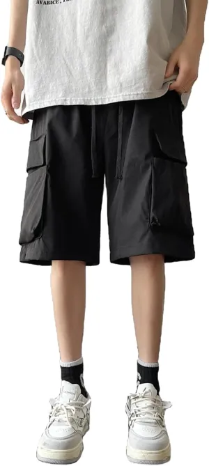 Men's Summer Outdoor Cargo Shorts Casual Hiking Baggy Relaxed Fit Lightweight Work Short Pants with Pockets