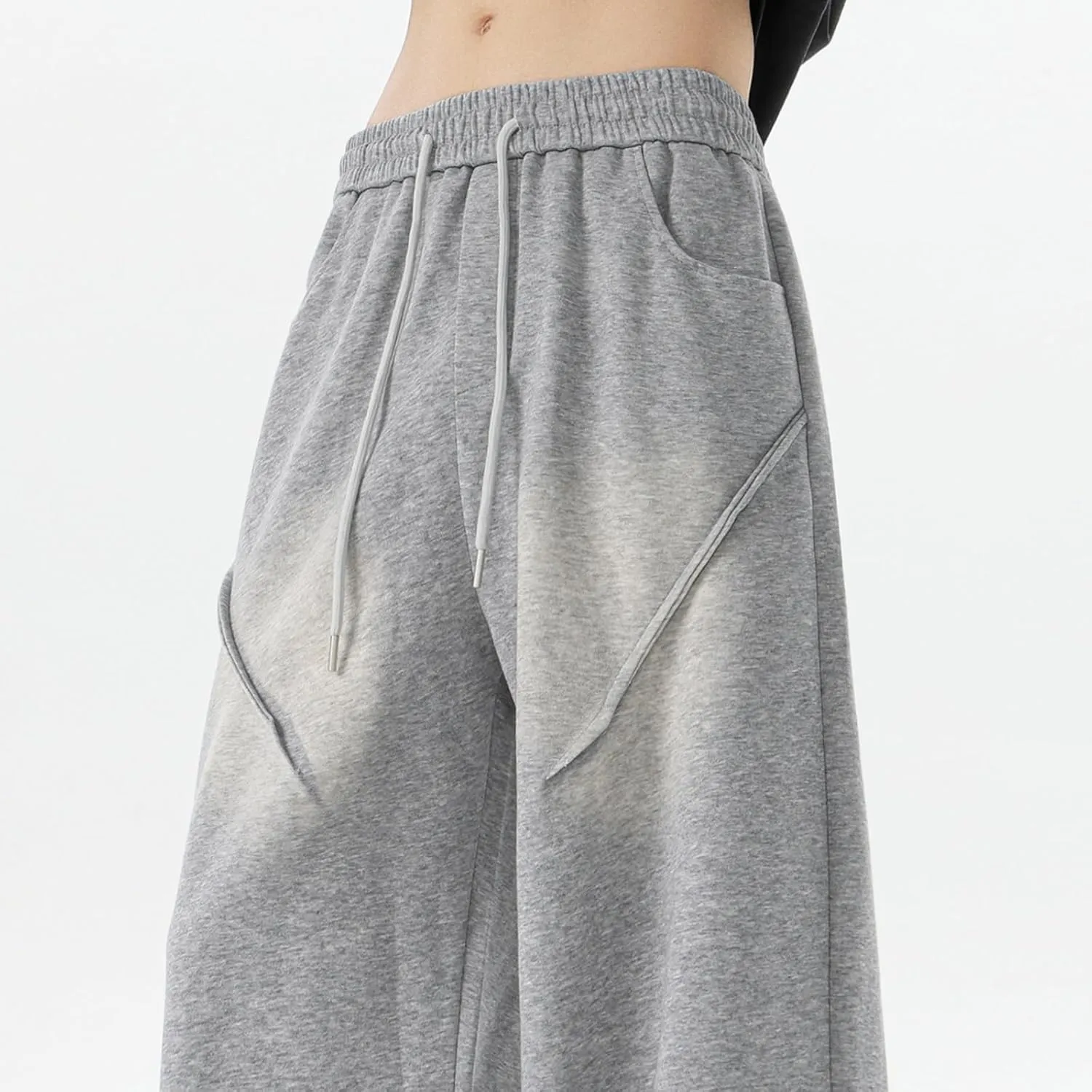 Men's Teen Y2k Baggy Wide Leg Sweatpants Acid Wash Loose Drawstring Elastic Waist Track Pants with Pockets