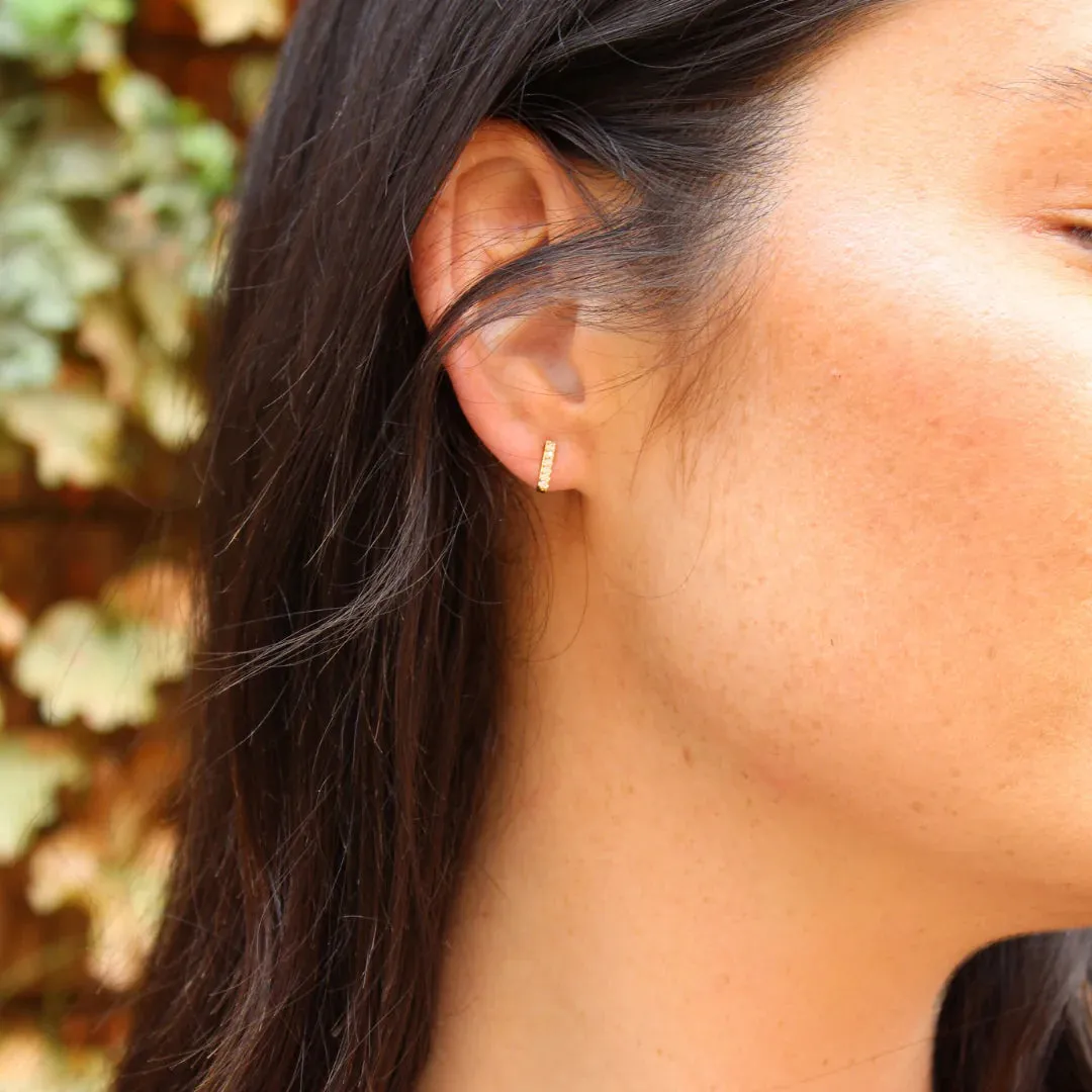 Micro Pave Bar Earrings