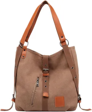 Milisten Large Capacity Crossbody Fanny Pack Canvas Tote Bag for Women Fashion Shoulder Pouch Bakcpack for Daily Use Multifunctional Bag
