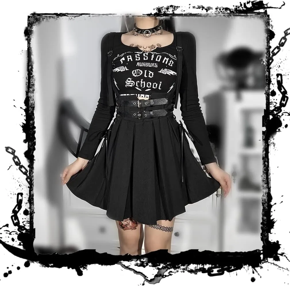 Mini Skirt Y2k Pleated Skirts Alt Aesthetic Goth Fairycore Skirts High Waist