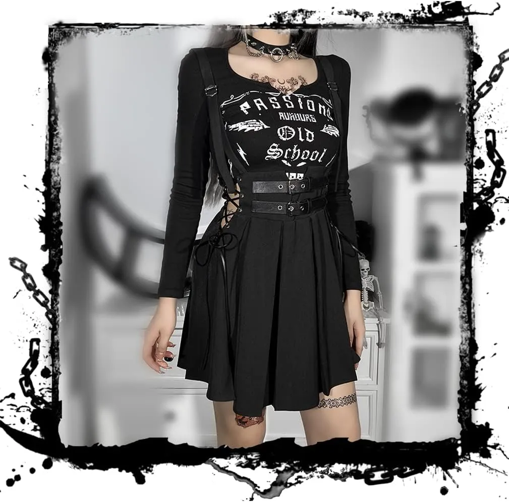 Mini Skirt Y2k Pleated Skirts Alt Aesthetic Goth Fairycore Skirts High Waist