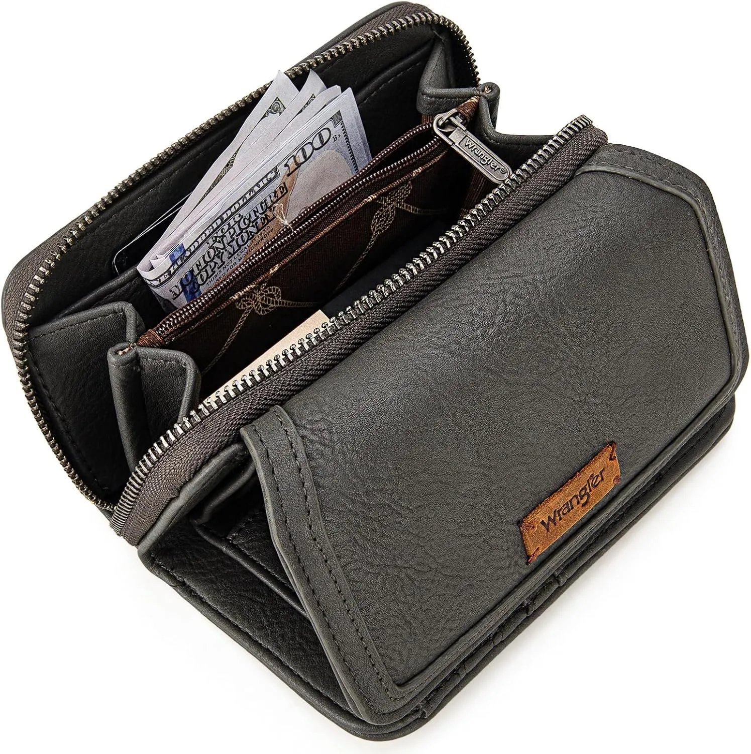 Montana West X Wrangler Wallet Purse for Women Minimalist Wristlet Wallet with RFID Blocking Credit Card Holder