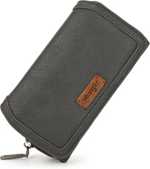 Montana West X Wrangler Wallet Purse for Women Minimalist Wristlet Wallet with RFID Blocking Credit Card Holder