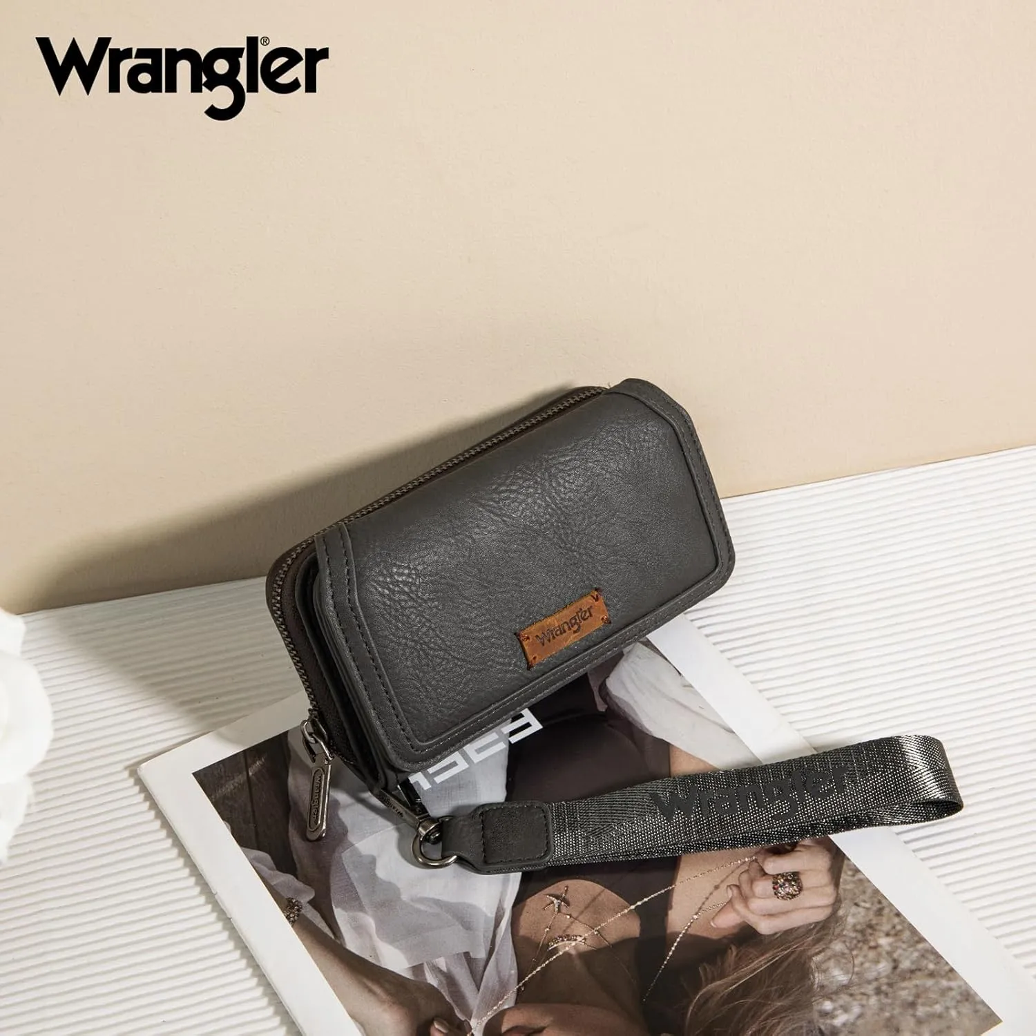 Montana West X Wrangler Wallet Purse for Women Minimalist Wristlet Wallet with RFID Blocking Credit Card Holder